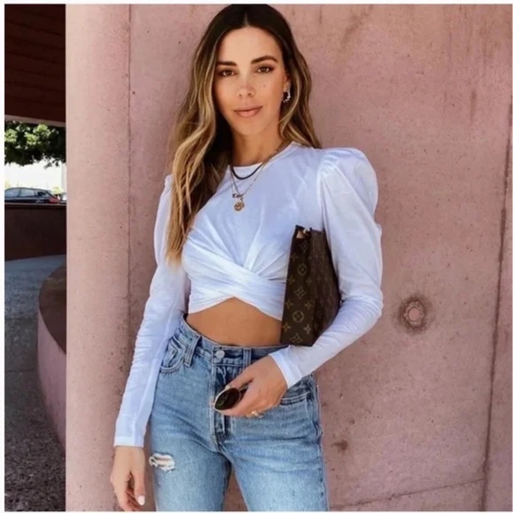 A.L.C. Mandy Wrap Crop Tee Small